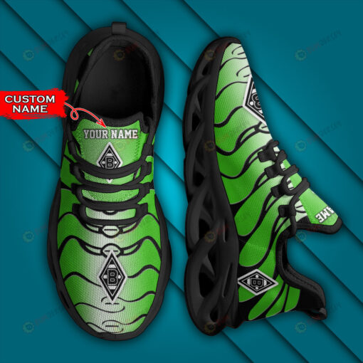 Bundesliga Borussia M?nchengladbach Logo Wavy Pattern Custom Name 3D Max Soul Sneaker Shoes