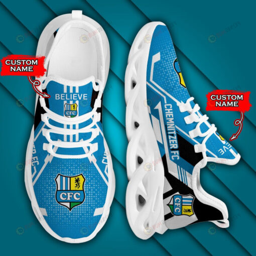 Bundesliga Chemnitzer FC Logo Pattern Custom Name 3D Max Soul Sneaker Shoes