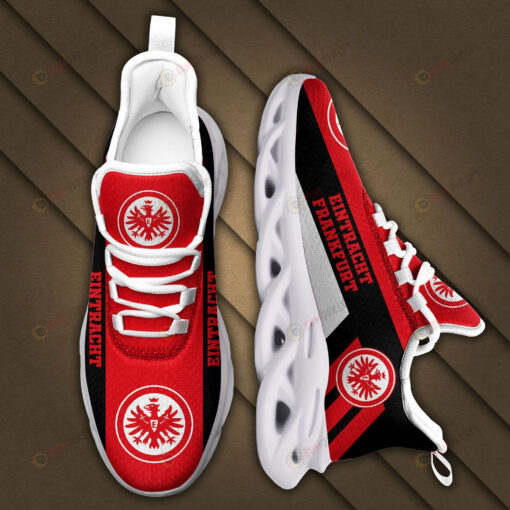 Bundesliga Eintracht Frankfurt Logo Black Stripe Pattern 3D Max Soul Sneaker Shoes In Red