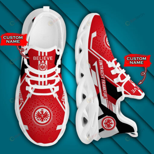 Bundesliga Eintracht Frankfurt Logo Pattern Custom Name 3D Max Soul Sneaker Shoes In Red