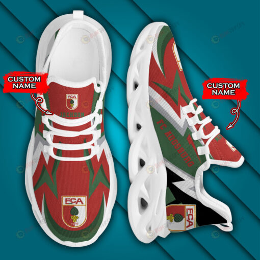 Bundesliga FC Augsburg Logo Lightening Pattern Custom Name 3D Max Soul Sneaker Shoes