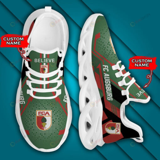 Bundesliga FC Augsburg Logo Pattern Custom Name 3D Max Soul Sneaker Shoes