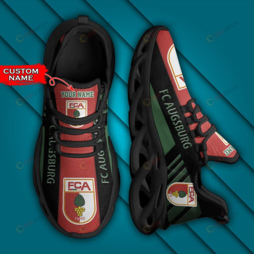 Bundesliga FC Augsburg Logo Stripe Border Pattern Custom Name 3D Max Soul Sneaker Shoes