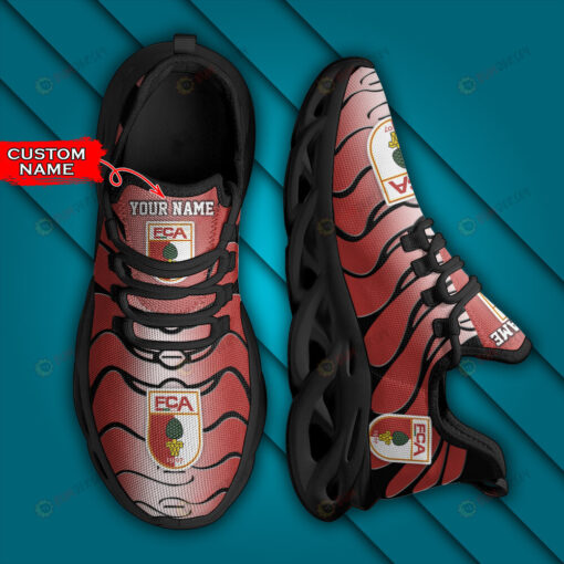 Bundesliga FC Augsburg Logo Wavy Pattern Custom Name 3D Max Soul Sneaker Shoes