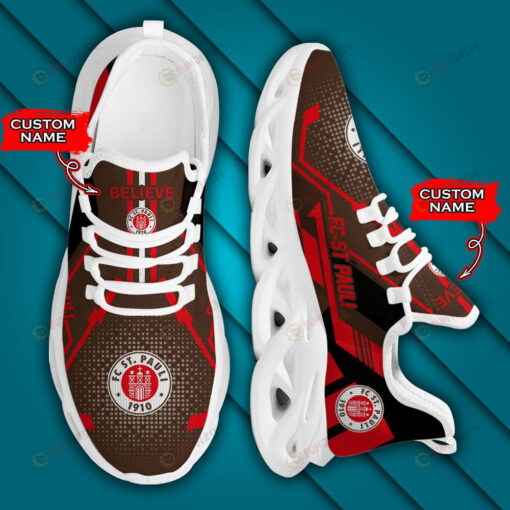 Bundesliga FC St. Pauli Logo Pattern Custom Name 3D Max Soul Sneaker Shoes