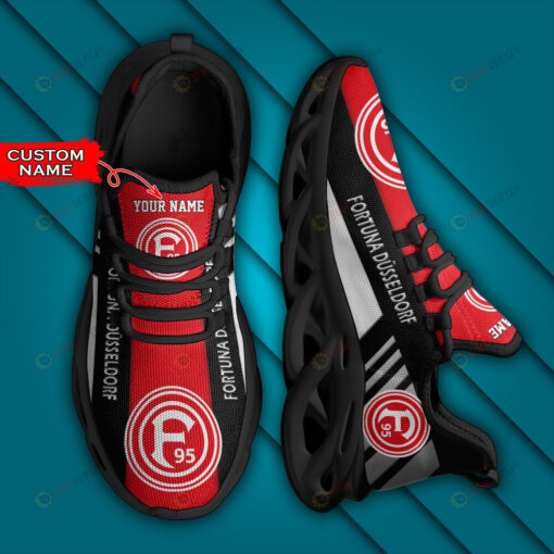 Bundesliga Fortuna D?sseldorf Logo Stripe Border Pattern Custom Name 3D Max Soul Sneaker Shoes