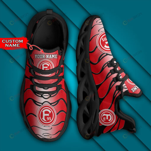 Bundesliga Fortuna D?sseldorf Logo Wavy Pattern Custom Name 3D Max Soul Sneaker Shoes