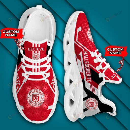 Bundesliga Hallescher FC Logo Pattern Custom Name 3D Max Soul Sneaker Shoes