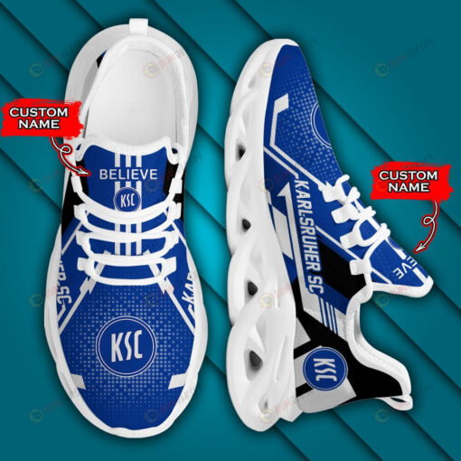 Bundesliga Karlsruher SC Logo Geometric Pattern Custom Name 3D Max Soul Sneaker Shoes