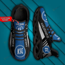 Bundesliga Karlsruher SC Logo Stripe Border Pattern Custom Name 3D Max Soul Sneaker Shoes