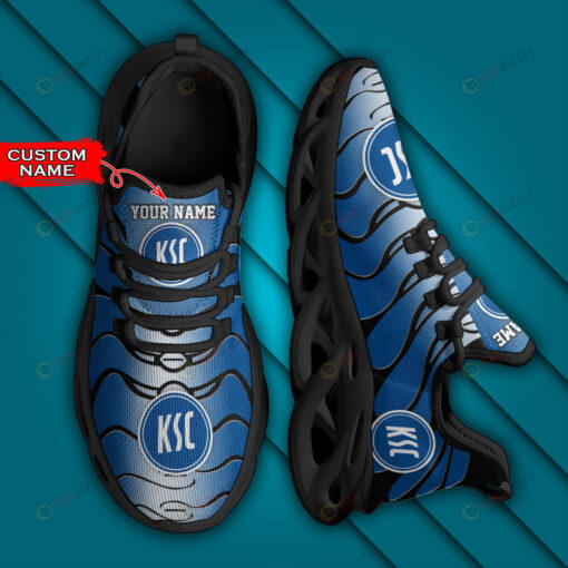 Bundesliga Karlsruher SC Logo Wavy Pattern Custom Name 3D Max Soul Sneaker Shoes