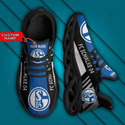 Bundesliga Schalke 04 Logo Stripe Border Pattern Custom Name 3D Max Soul Sneaker Shoes