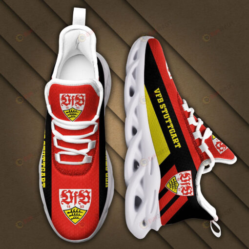 Bundesliga VfB Stuttgart Logo Pattern 3D Max Soul Sneaker Shoes In Red Black Yellow