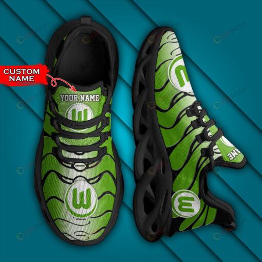 Bundesliga VfL Wolfsburg Logo Wavy Pattern Custom Name 3D Max Soul Sneaker Shoes