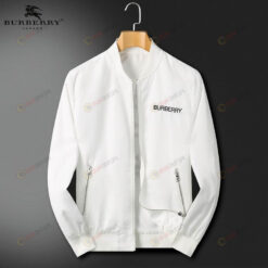 Burberry B Logo White Bomber Jacket