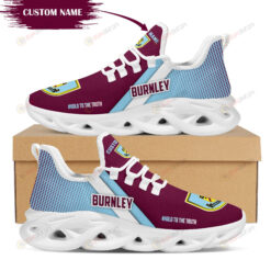 Burnley Logo Custom Name Pattern 3D Max Soul Sneaker Shoes In Blue And Claret