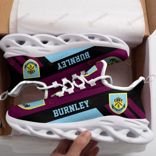 Burnley Logo Pattern 3D Max Soul Sneaker Shoes In Purple And Black