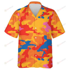 Burnt Colors Tone Dotted Camouflage Pattern Hawaiian Shirt