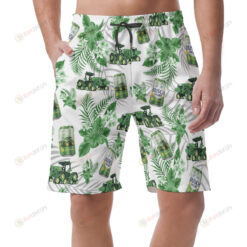 Busch Light John Deere Floral Hawaiian Shorts Summer Shorts Men Shorts - Print Shorts