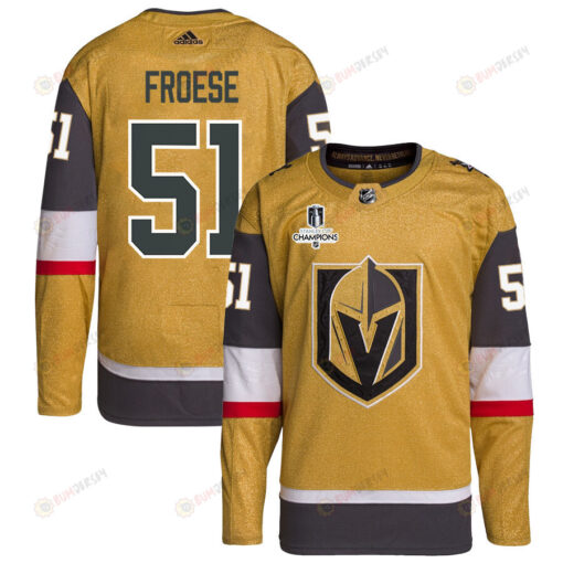 Byron Froese 51 Vegas Golden Knights Stanley Cup 2023 Champions Patch Home Breakaway Men Jersey - Gold