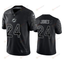 Byron Jones 24 Miami Dolphins Black Reflective Limited Jersey - Men