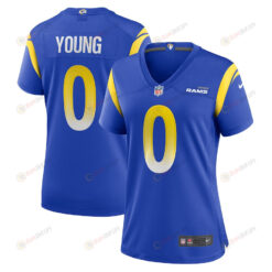 Byron Young 0 Los Angeles Rams Game Women Jersey - Royal
