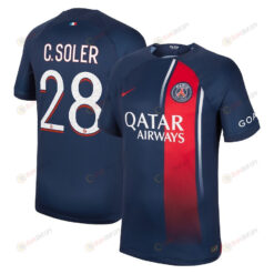 C. Soler 28 Paris Saint-Germain 2023/24 Home Men Jersey - Navy