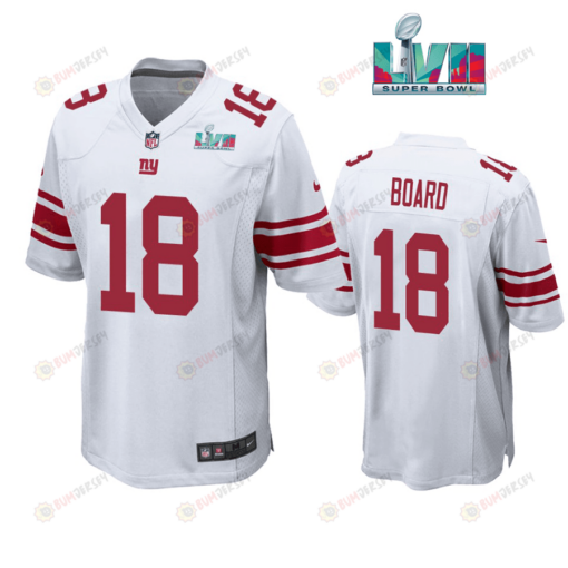 C.J. Board 18 New York Giants Super Bowl LVII Super Bowl LVII White Men's Jersey