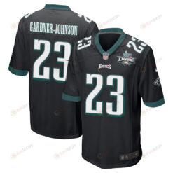 C.J. Gardner-Johnson 23 Philadelphia Eagles Super Bowl LVII Champions 2 Stars Men's Jersey - Black