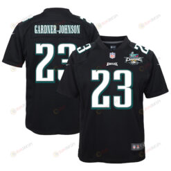 C.J. Gardner-Johnson 23 Philadelphia Eagles Super Bowl LVII Champions 2 Stars Youth Jersey - Black