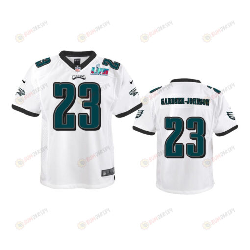 C.J. Gardner-Johnson 23 Philadelphia Eagles Youth Super Bowl LVII Game Jersey - White