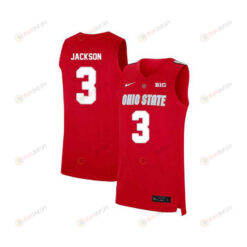 CJ Jackson 3 Ohio State Buckeyes Elite Basketball Men Jersey - Red