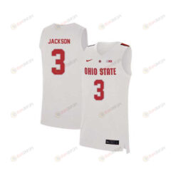 CJ Jackson 3 Ohio State Buckeyes Elite Basketball Men Jersey - White