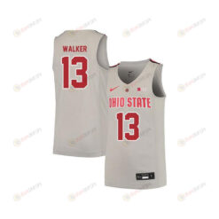 CJ Walker 13 Ohio State Buckeyes Elite Basketball Men Jersey - Gray