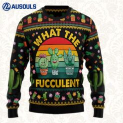 Cactus What The Fucculent Ugly Sweaters For Men Women Unisex
