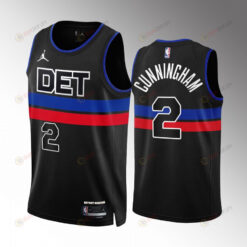 Cade Cunningham 2 2022-23 Detroit Pistons Black Statement Edition Jersey Swingman