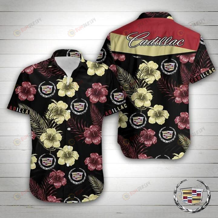 Cadillac Flower Pattern Short Sleeve Hawaiian Shirt
