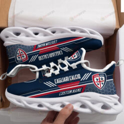 Cagliari Calcio Logo Custom Name Pattern 3D Max Soul Sneaker Shoes