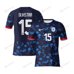 Caitlin Dijkstra 15 Netherlands 2023 Youth Away Jersey - Blue - All Over Printed Jersey