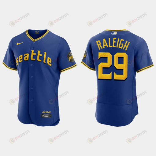 Cal Raleigh 29 Seattle Mariners 2023 City Connect Elite Jersey - Royal