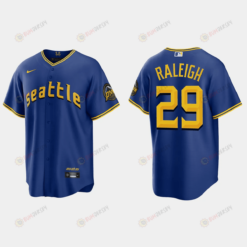 Cal Raleigh 29 Seattle Mariners 2023 City Connect Game Jersey - Royal