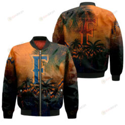 Cal State Fullerton Titans Bomber Jacket 3D Printed Coconut Tree Tropical Grunge