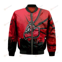 Cal State Northridge Matadors Bomber Jacket 3D Printed Basketball Net Grunge Pattern