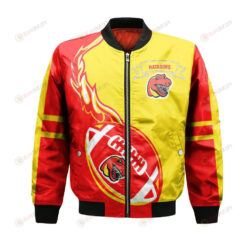 Cal State Northridge Matadors Bomber Jacket 3D Printed Flame Ball Pattern