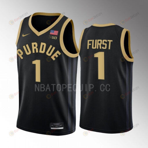 Caleb Furst 1 Purdue Boilermakers Uniform Jersey 2022-23 College Basketball Black