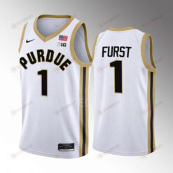 Caleb Furst 1 Purdue Boilermakers Uniform Jersey 2022-23 College Basketball White