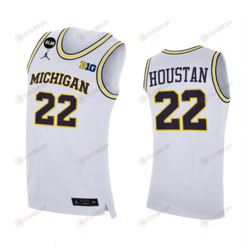 Caleb Houstan 22 Michigan Wolverines Uniform Jersey 2022-23 College Basketball White