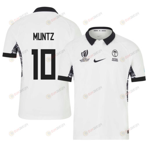 Caleb Muntz 10 Fiji 2023 Rugby World Cup Home Stadium Jersey - White