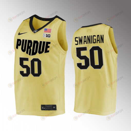 Caleb Swanigan 50 Purdue Boilermakers Gold Jersey RIP Biggie Basketball