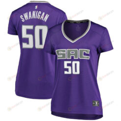 Caleb Swanigan Sacramento Kings Women's Fast Break Player Jersey - Icon Edition - Purple